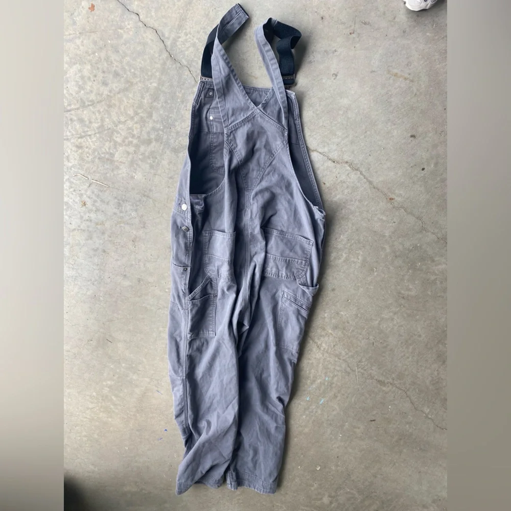 Carhartt Rugged Flex Relaxed Fit Canvas rigby Bibs Gravel gray/blue  42x34 - Picture 6 of 7